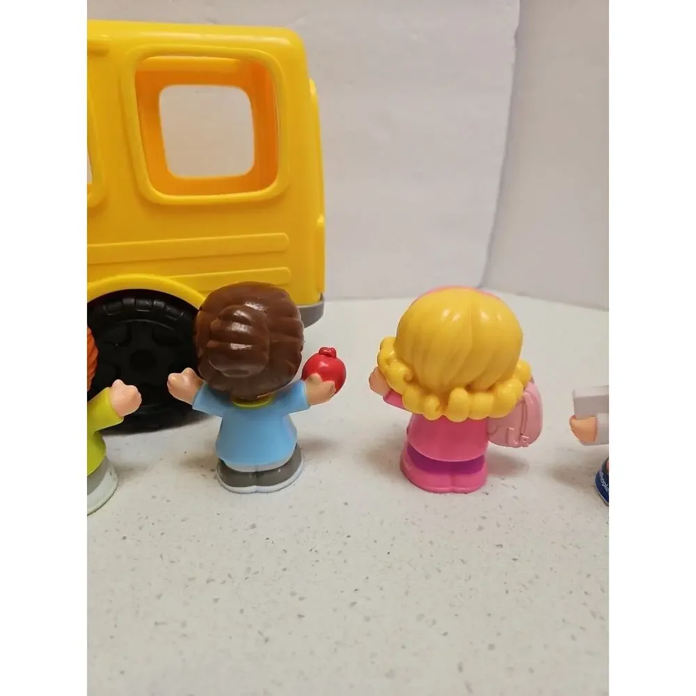 Fisher Price Little People Sit with Me School Bus 5 Figures Lights/Sounds‎ Works